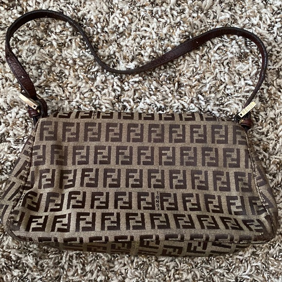 Fendi Vintage Zucchino Mini Mamma Baguette Dark Brown Canvass Leather - Picture 8 of 15